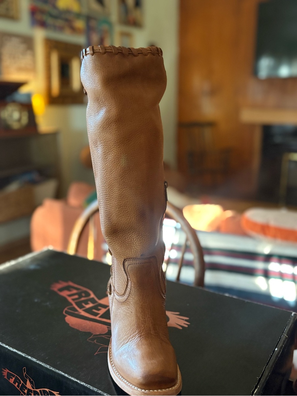 Freebird by Steven Dillon Tall Lace-Up Leather Boots - Wheat - Picture 2 of 5